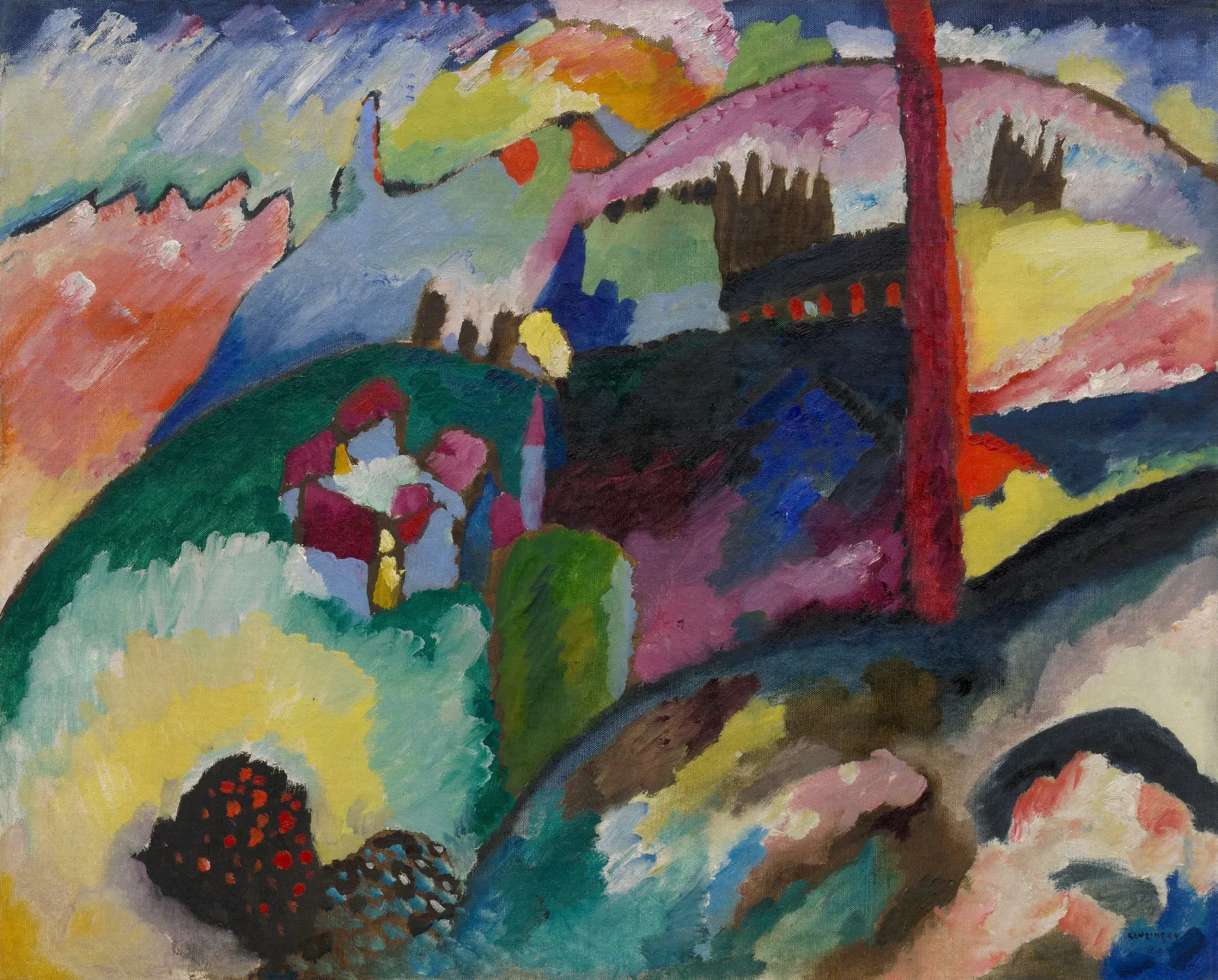 Landscape with Factory Chimney, Wassily Kandinsky