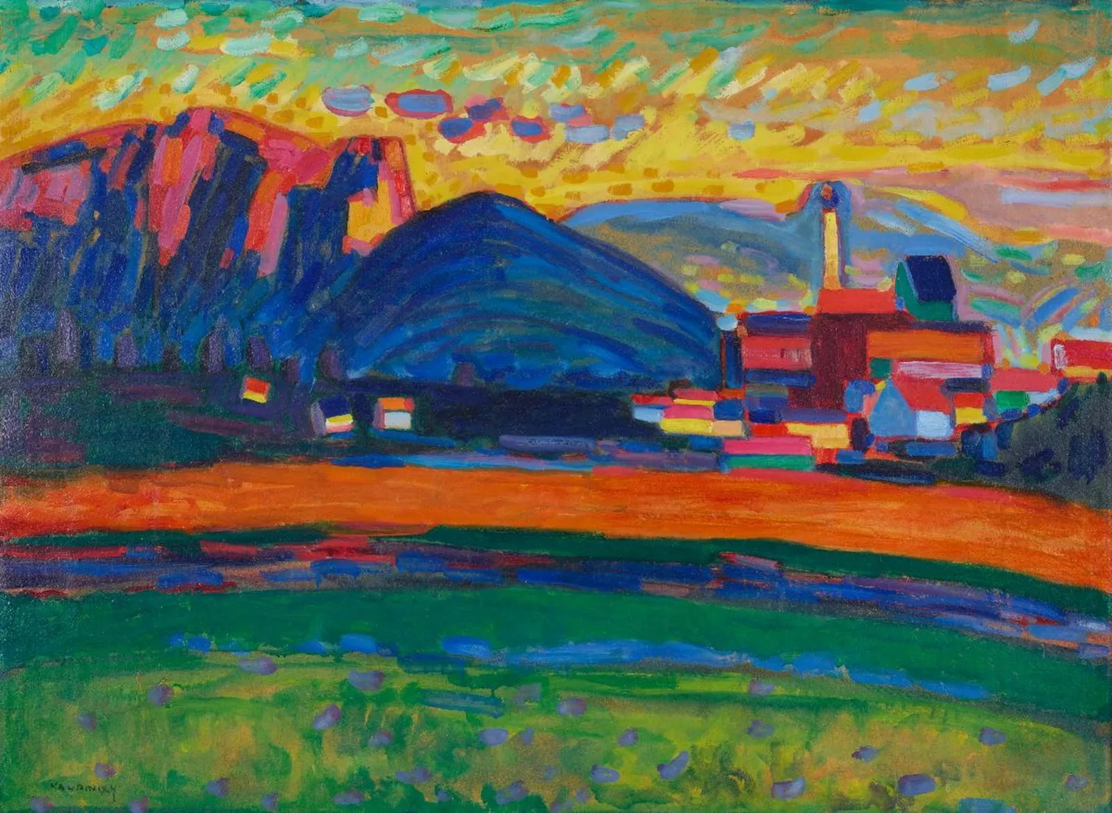 Mountain Landscape with Village I, Wassily Kandinsky