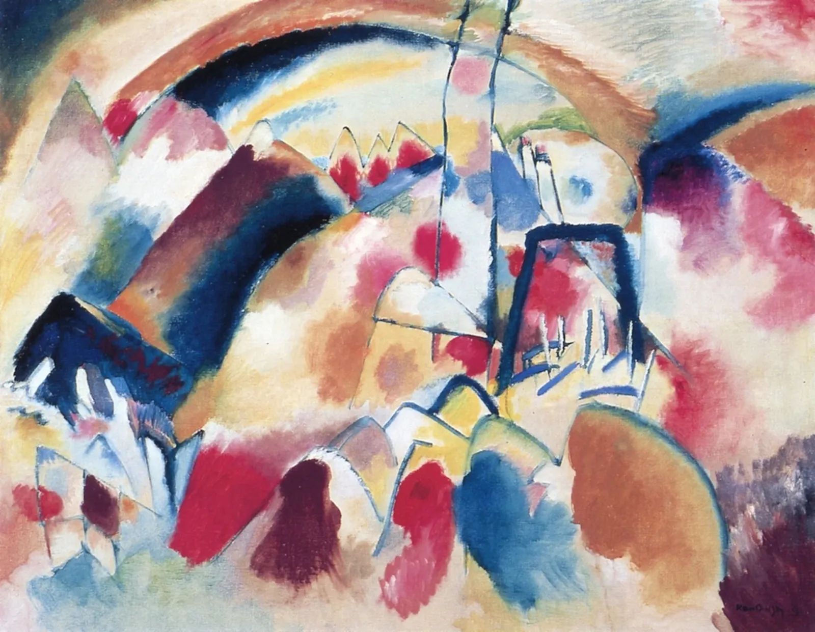 Paysage avec taches rouges, Wassily Kandinsky