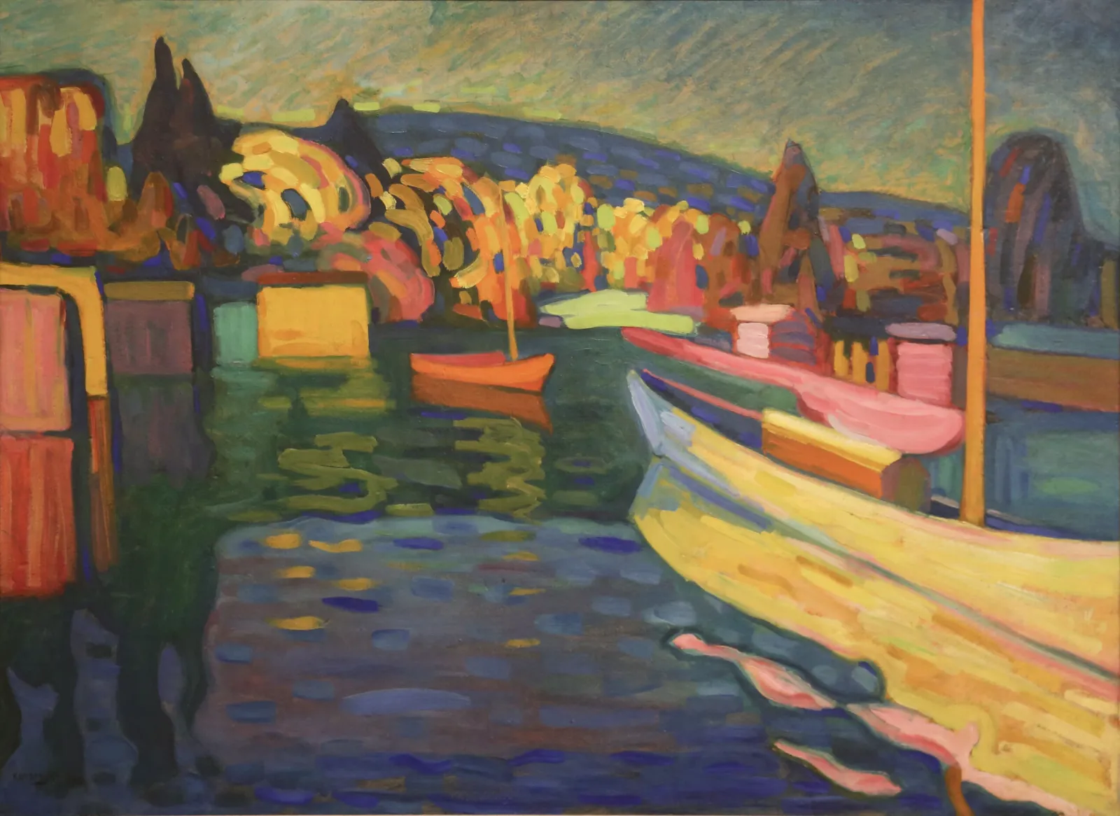 Paysage d'automne avec canots, Wassily Kandinsky