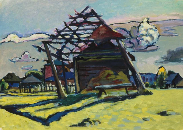 Ájtyrka, armazón para un almiar y granja