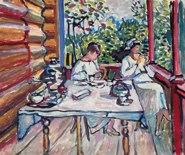 Ájtyrka, Nina y Tatiana en la veranda, Wassily Kandinsky