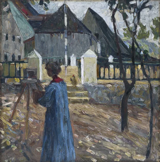 Gabriele Münter peignant