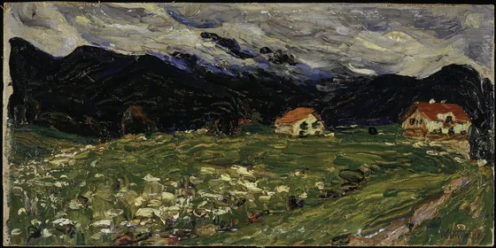 Kochel, paysage avec deux maisons