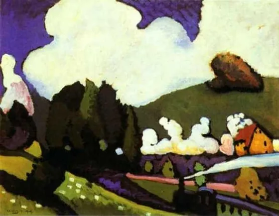 Paysage près de Murnau avec une locomotive