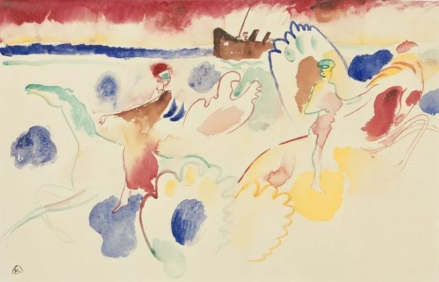 Jinete en la playa, Wassily Kandinsky