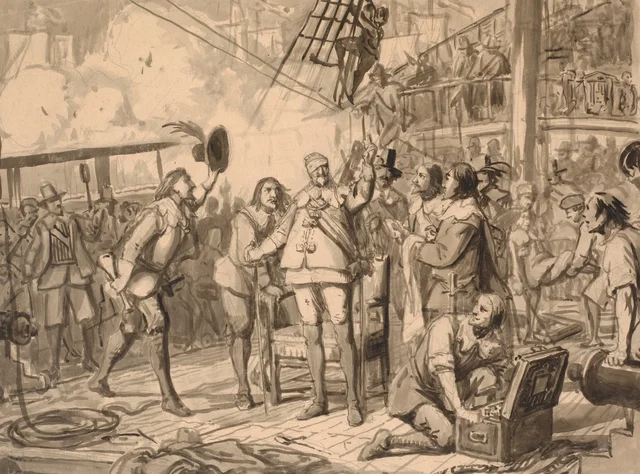 Cristián IV en la «Trinidad», Wilhelm Marstrand