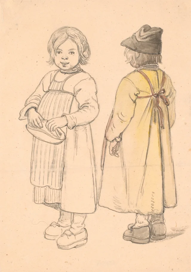 Dos estudios de un niño sueco de Leksand, Wilhelm Marstrand