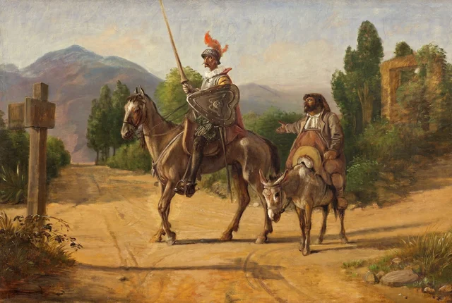 Don Quijote y Sancho Panza en una encrucijada, Wilhelm Marstrand