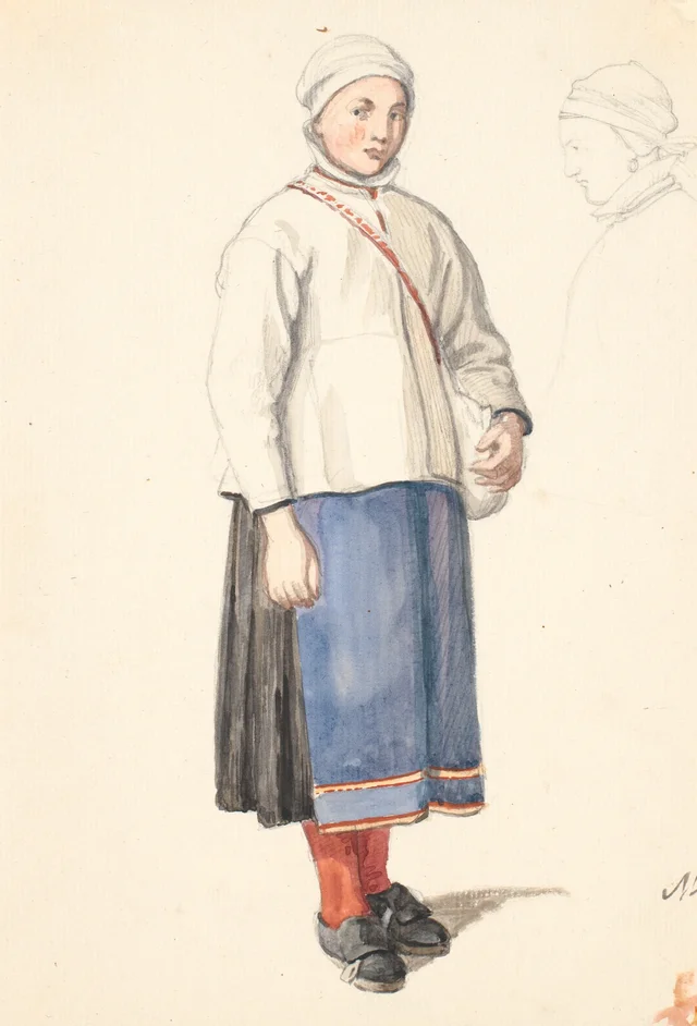 Joven campesina sueca de pie, Wilhelm Marstrand