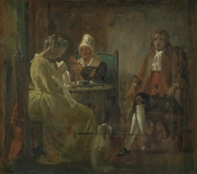 La visita del pretendiente. Trajes de la época de Holberg, Wilhelm Marstrand