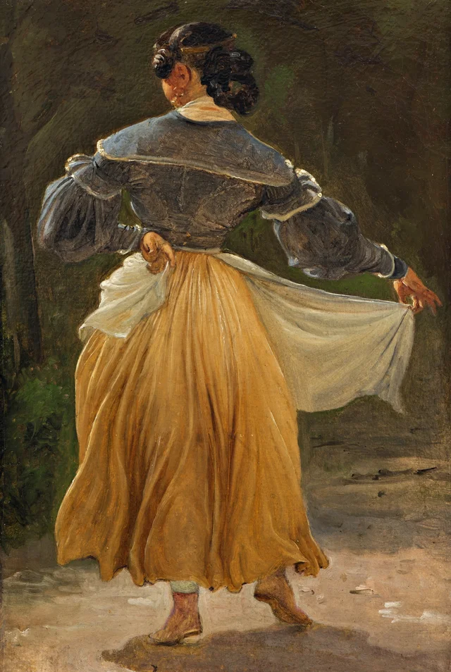 Romana bailando. Estudio para «Burgueses romanos reunidos para divertirse en una osteria», Wilhelm Marstrand