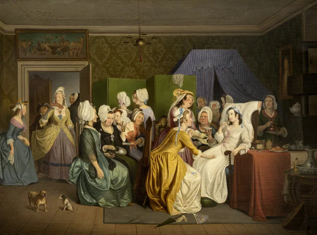 Escena de «La parturienta» de Ludvig Holberg, Wilhelm Marstrand