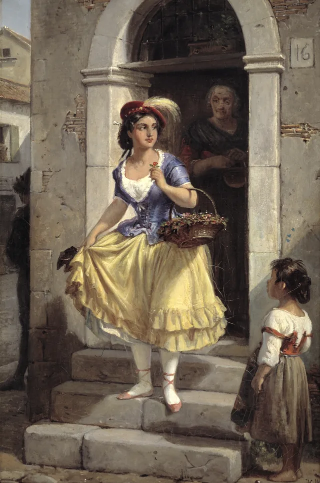 謝肉祭に出かけるイタリアの女
