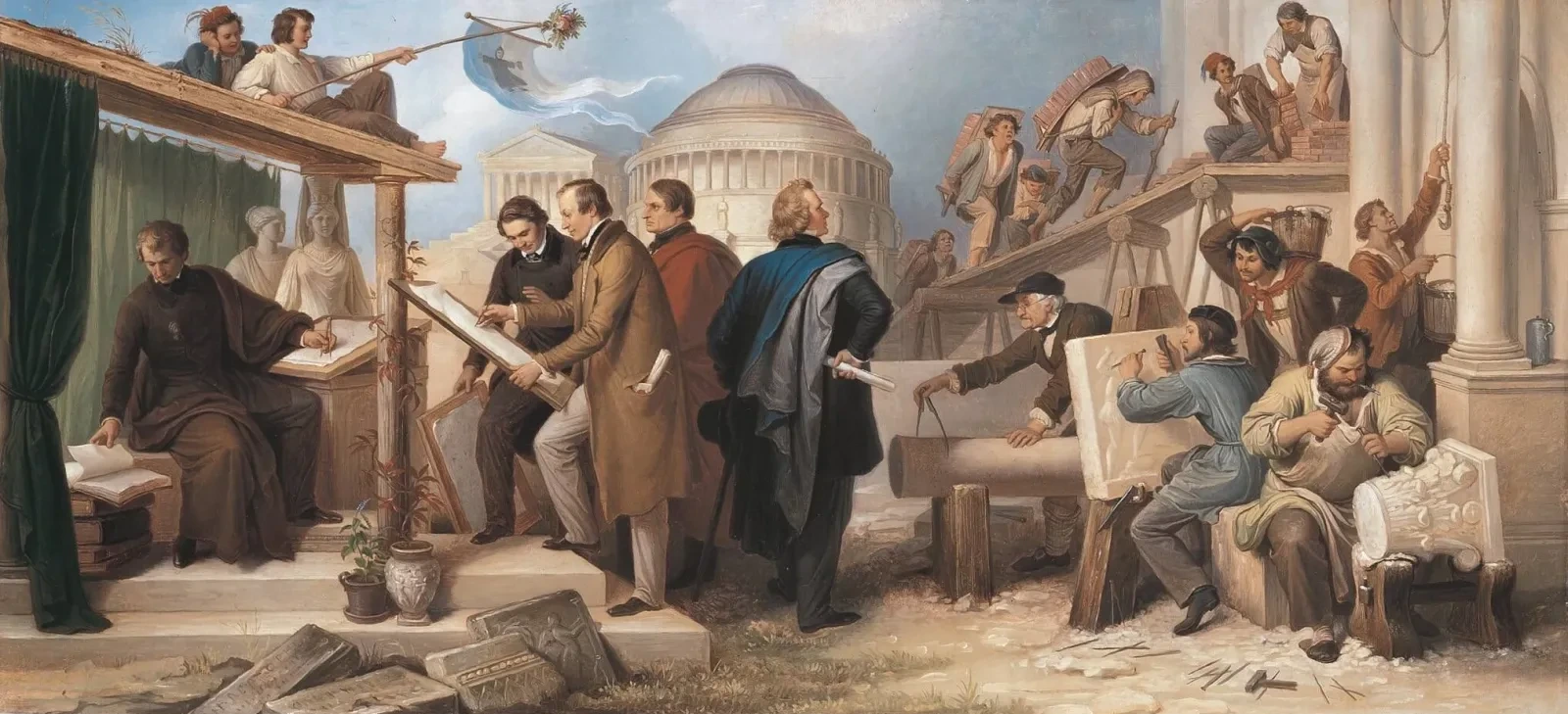 The Artists Entrusted by King Ludwig I with the Construction of Monumental Buildings, Wilhelm von Kaulbach