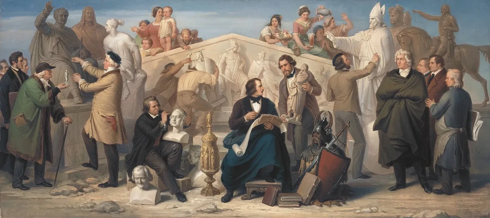 The Sculptors Set to Work by King Ludwig I, Wilhelm von Kaulbach