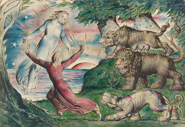 Dante huyendo de las tres fieras