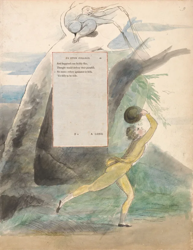 Dessins pour les Poèmes de Gray, dessin 21 : « Where ignorance is bliss, 'Tis folly to be wise. »