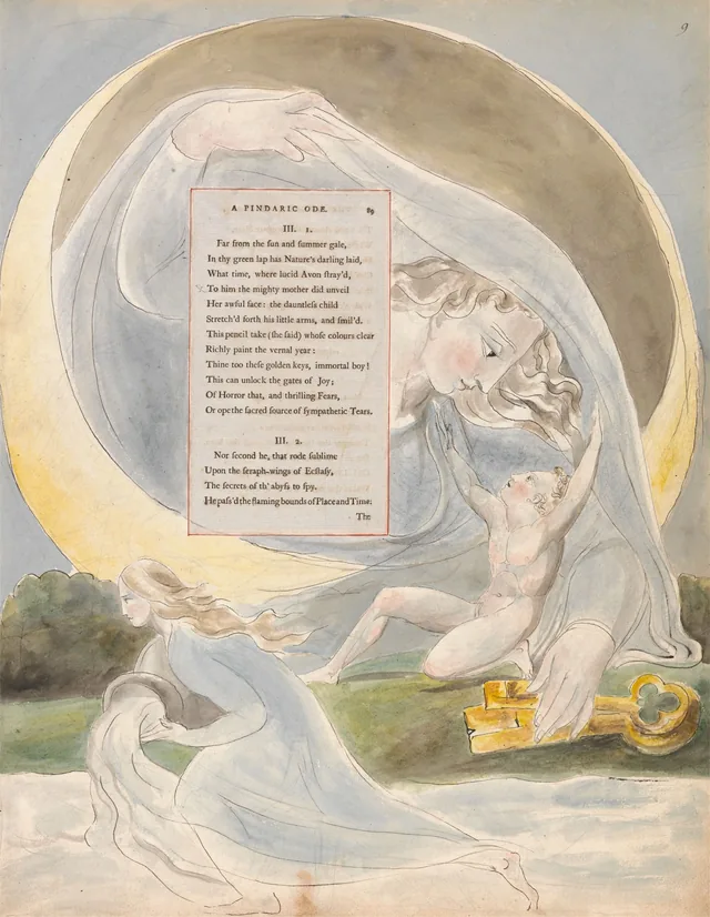 Designs for Gray's Poems, design 49: "To him the mighty mother did unveil Her awful face..."