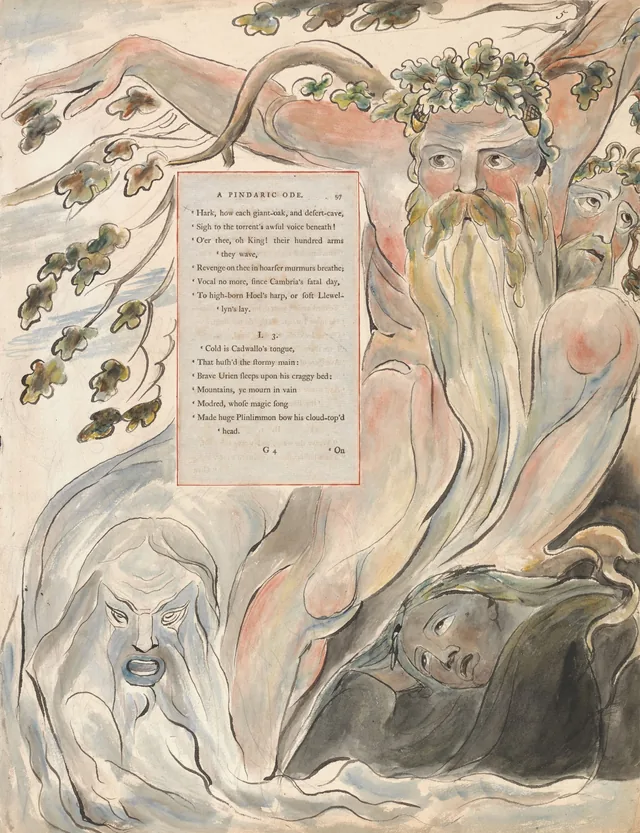 Designs for Gray's Poems, design 57: "Hark, how each giant -oak, and desert-cave, Sigh to the torrent's awful voice beneath!..."
