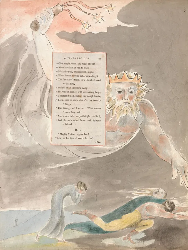 Designs for Gray's Poems, design 59: "O'er thy country hangs The scourge of Heav'n..."