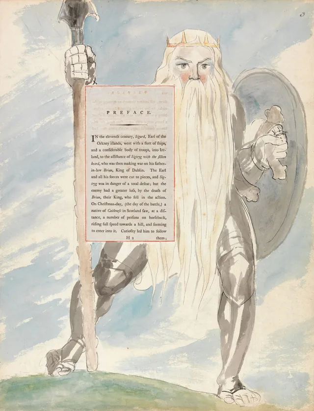 Designs for Gray's Poems, design 69: Sigtryg with the Silken Beard