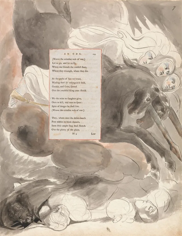 Designs for Gray's Poems, design 73: "We the reins to slaughter give..."