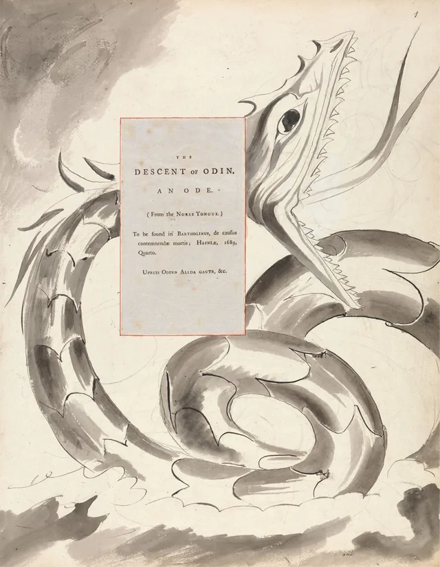 Designs for Gray's Poems: The Descent of Odin, An Ode; Title Page