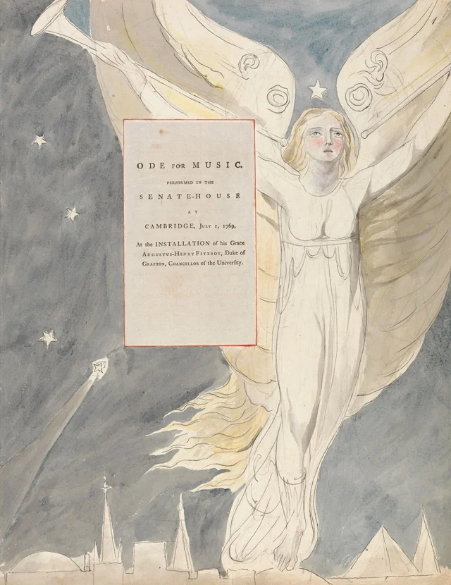 Designs for Gray's Poems: Ode for Music, Performed in the Senate-House; Title Page, William Blake