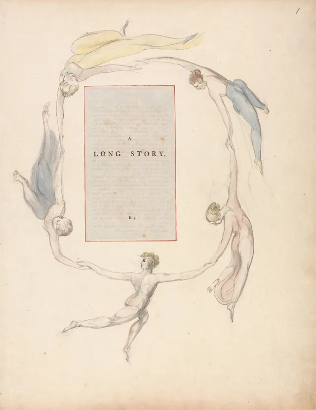 Dessins pour les Poèmes de Gray : Une longue histoire ; page de titre