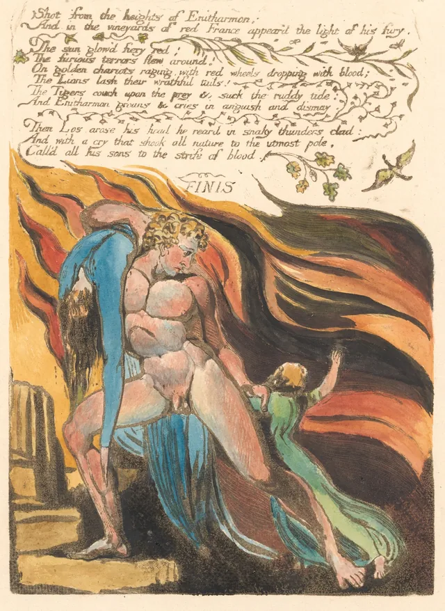Europe a Prophecy, plate 17: "Shot from the heights of Enitharmon..."