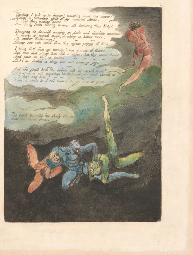 ヨーロッパ、予言、図版4：「Unwilling I look up to heaven! unwilling count the stars!...」