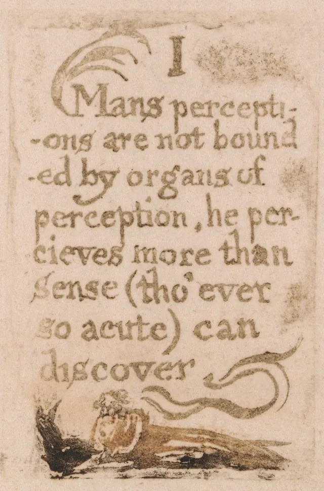 There Is No Natural Religion, plate 10: I. "Mans perceptions are not bounded by organs of perception..."