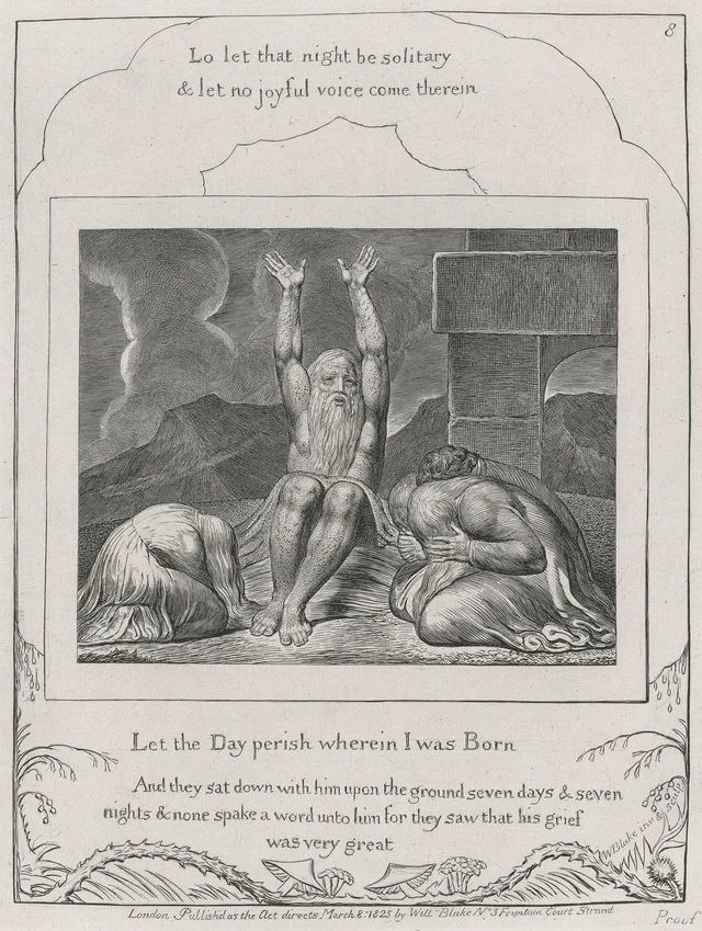 Illustrations of the Book of Job, plate 8: Job's Despair