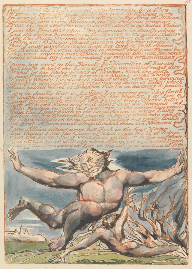Jerusalem, plate 15: "And Hand & Hyle rooted into Jerusalem..."
