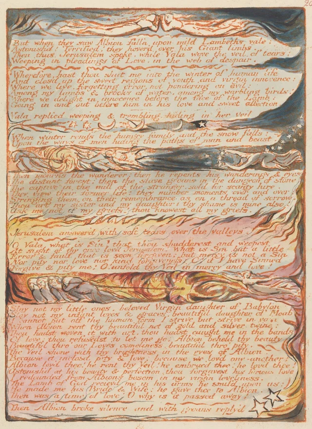 Jérusalem, planche 20 : « But when they saw Albion fall'n... »