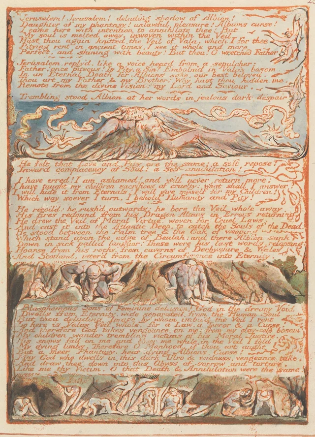 Jérusalem, planche 23 : « Jerusalem! Jerusalem! deluding shadow of Albion!... »