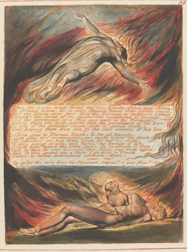 Jerusalén, lámina 35: «Then the Divine hand found the Two Limits...», William Blake