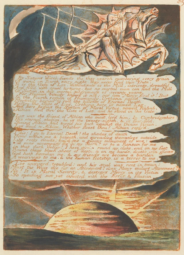 Jérusalem, planche 39 : « By Satan's Watch-fiends tho' they search... »