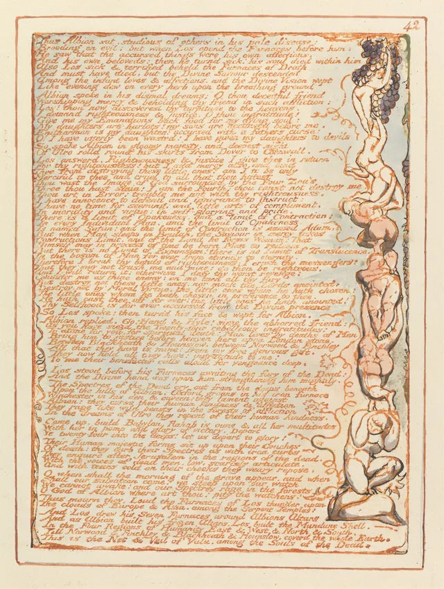 Jerusalem, plate 42: "Thus Albion sat, studious of others..."