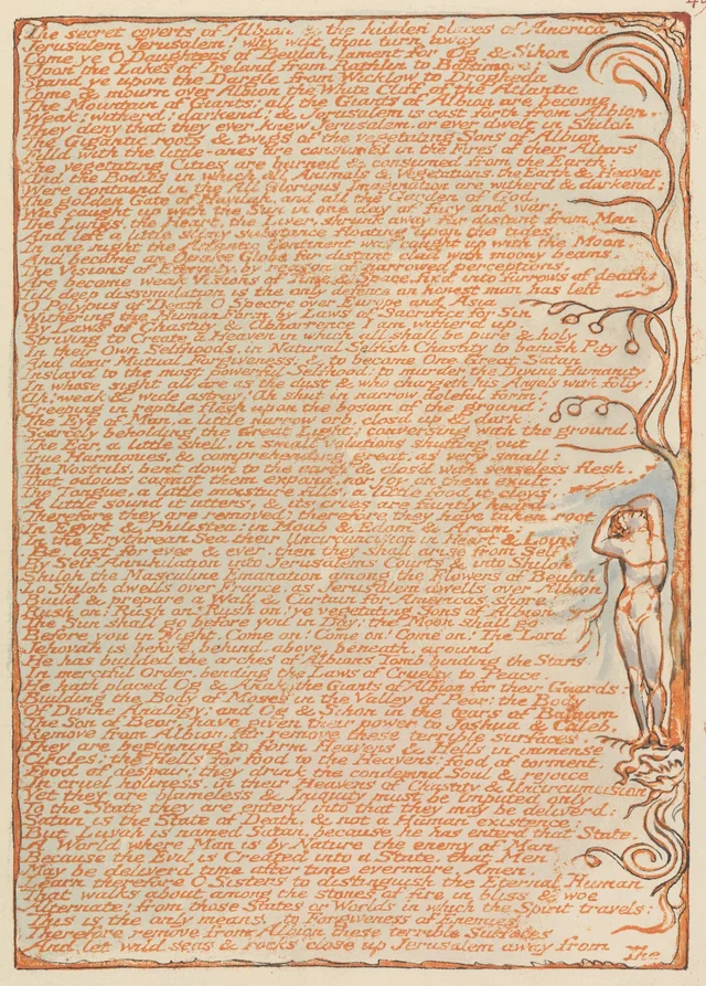 Jerusalém, prancha 49: « The secret coverts of Albion & the hidden places of America... »