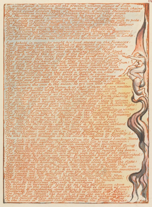 Jérusalem, planche 66 : « In awful pomp & gold, in all the precious unhewn stones of Eden... »