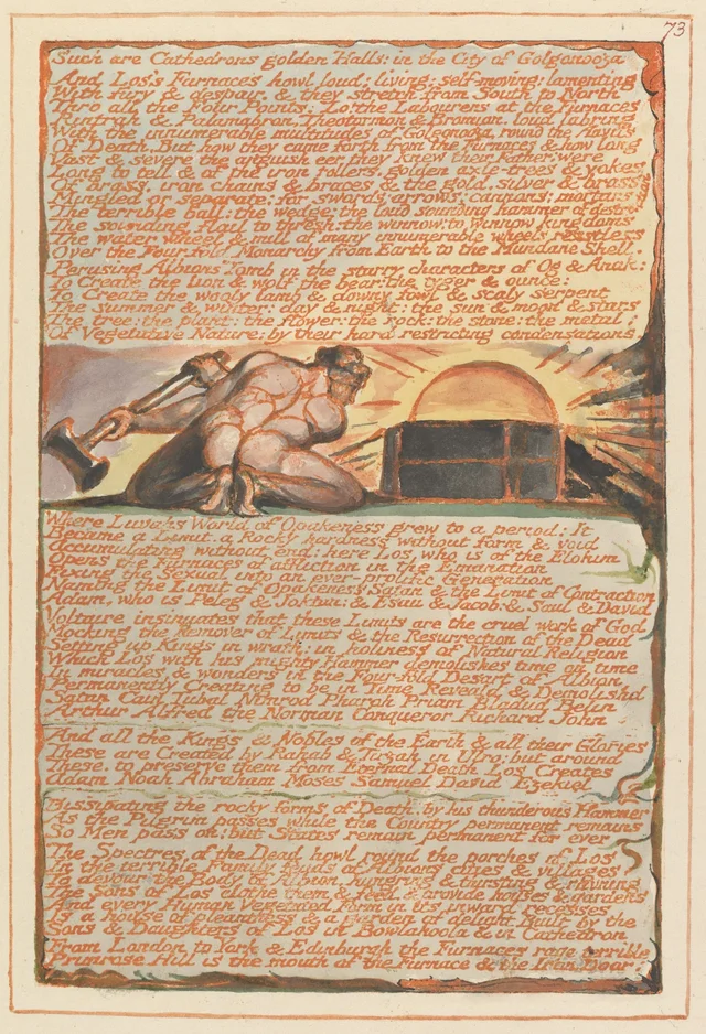 Jerusalem, plate 73: "Such are Cathedrons golden Halls..."