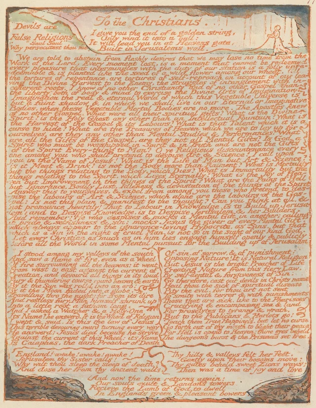 Jerusalem, plate 77: "To the Christians..."