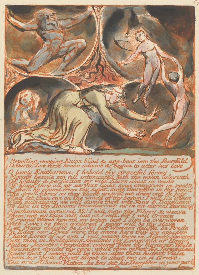 エルサレム、図版87：「Repelling weeping Enion blind & age-bent...」