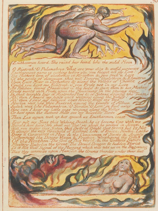 Jerusalém, prancha 93: « Enitharmon heard. She raised her head like the mild Moon... »