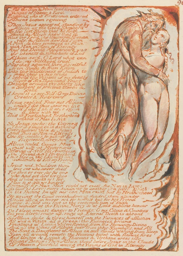 Jerusalém, prancha 96: « As the Sun & Moon lead forward the Visions of Heaven & Earth... »