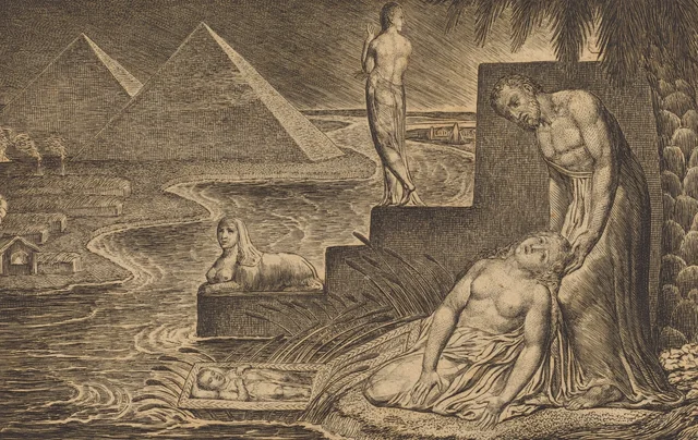 El escondite de Moisés, William Blake