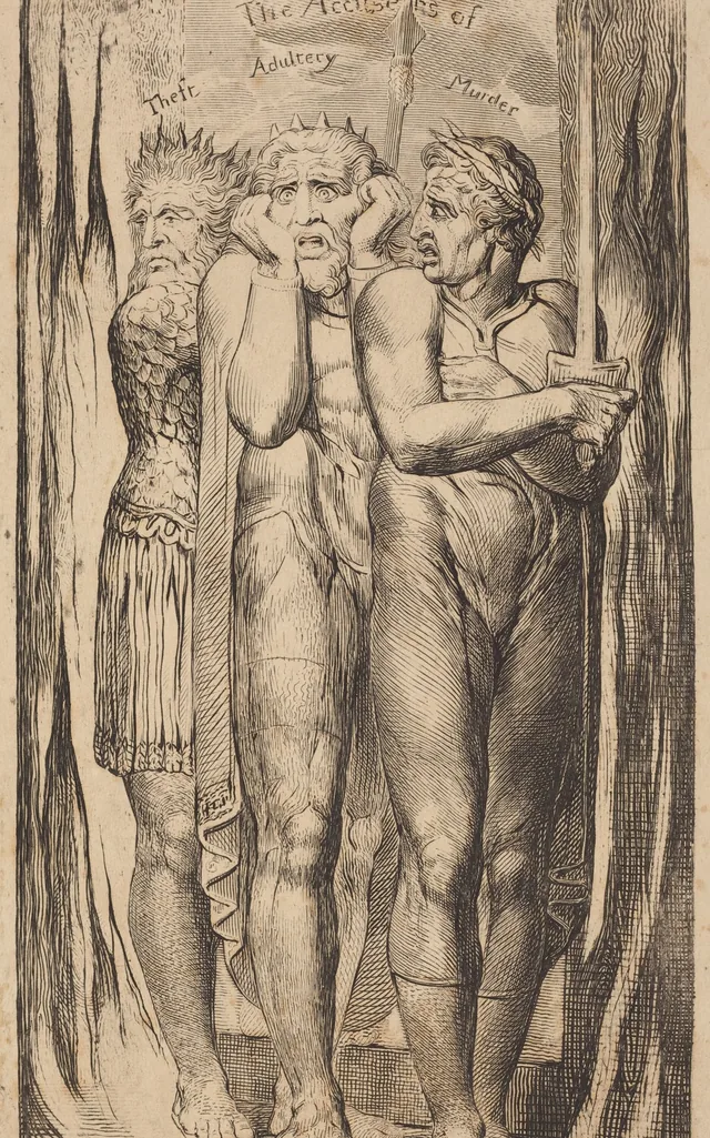 La Guerra (Los acusadores del robo, del adulterio, del asesinato), William Blake
