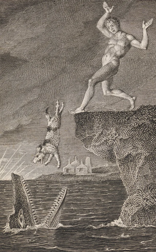 El perro; frontispicio, William Blake